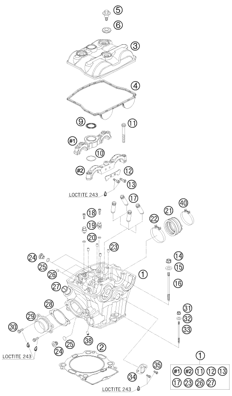 Explosionsgrafik ZYLINDERKOPF