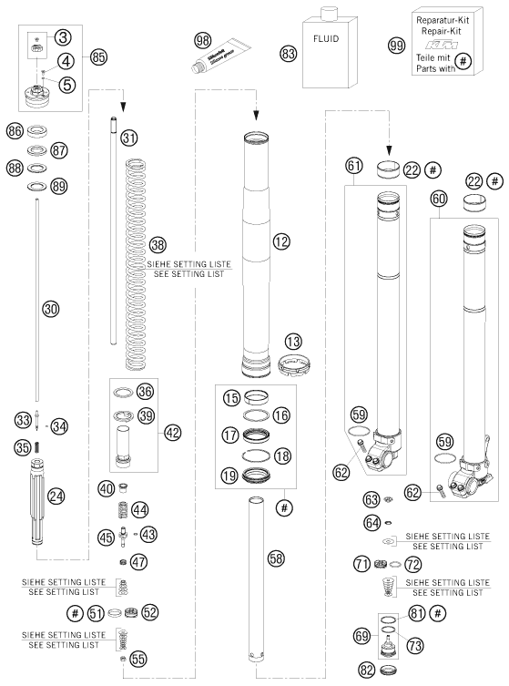 Explosionsgrafik TELEGABEL ZERLEGT