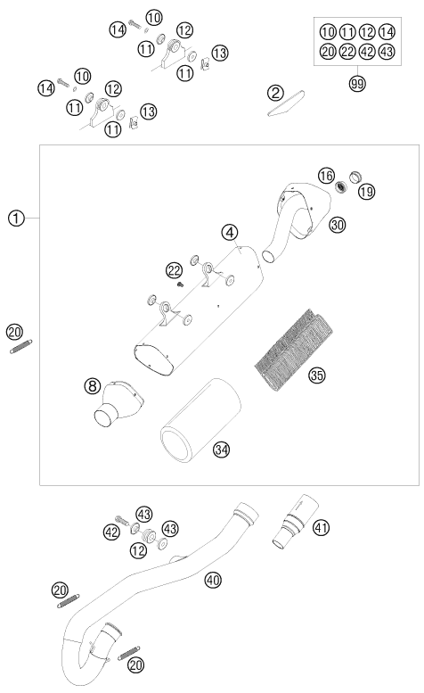 Explosionsgrafik AUSPUFFANLAGE