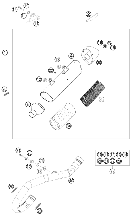 Explosionsgrafik AUSPUFFANLAGE