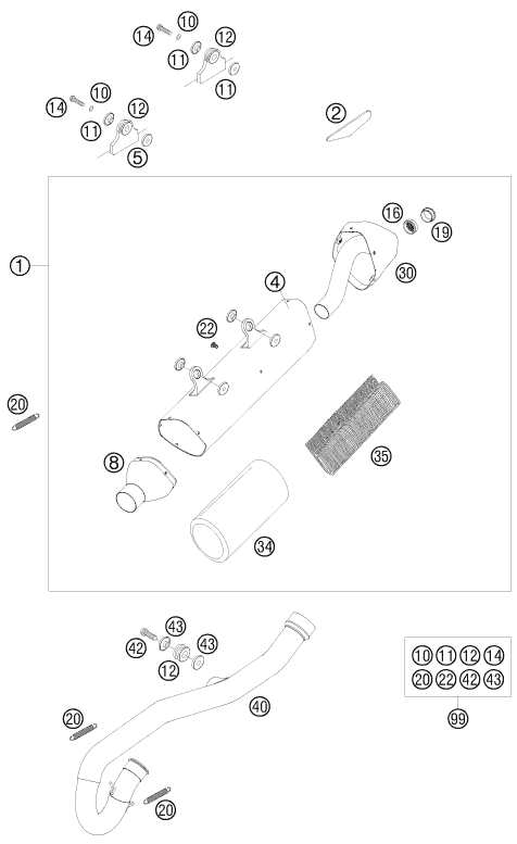 Explosionsgrafik AUSPUFFANLAGE