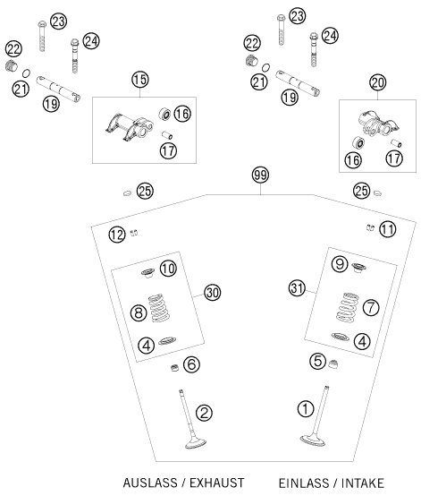 Explosionsgrafik VENTILTRIEB