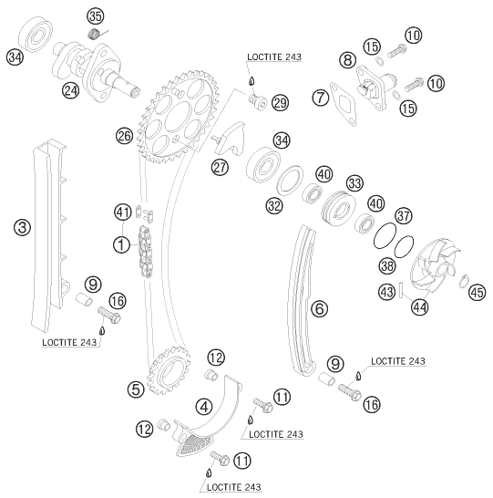 Explosionsgrafik STEUERTRIEB