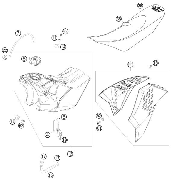Explosionsgrafik TANK, SITZBANK