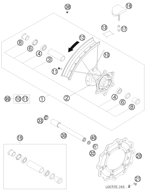Explosionsgrafik VORDERRAD