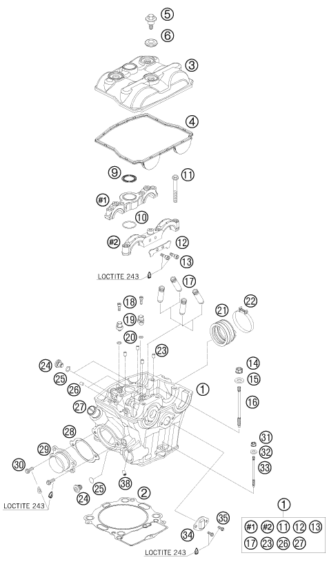 Explosionsgrafik ZYLINDERKOPF