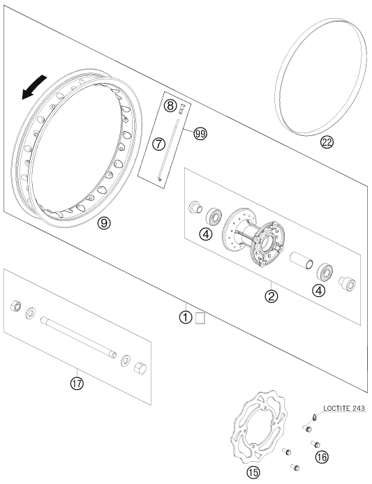Explosionsgrafik VORDERRAD