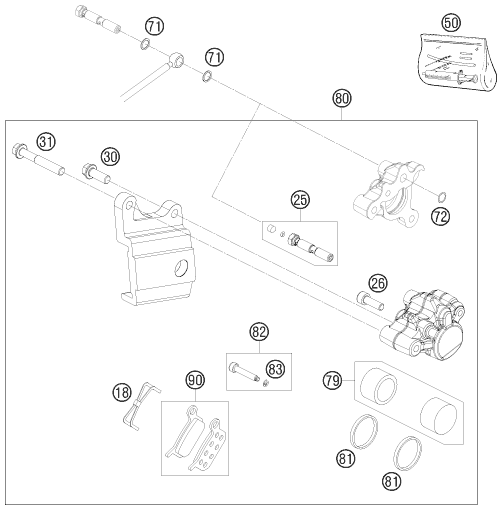 Explosionsgrafik BREMSZANGE HINTEN