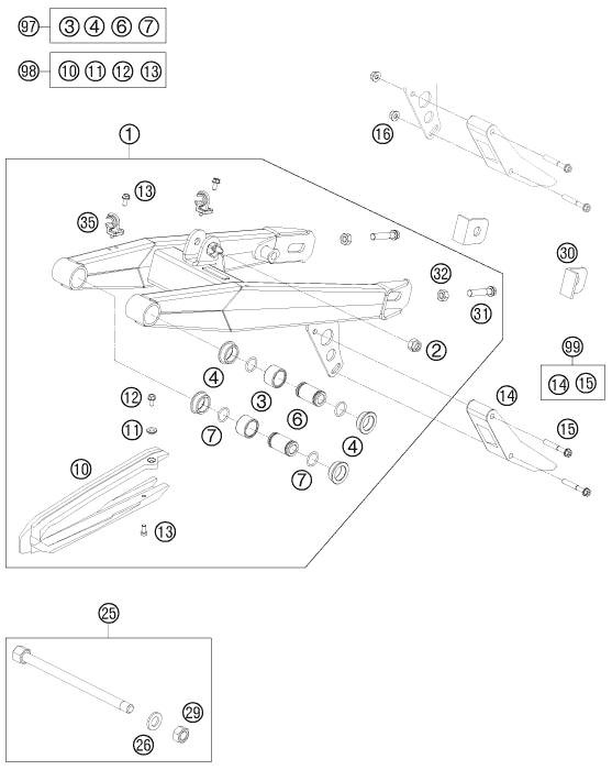 Explosionsgrafik SCHWINGARM