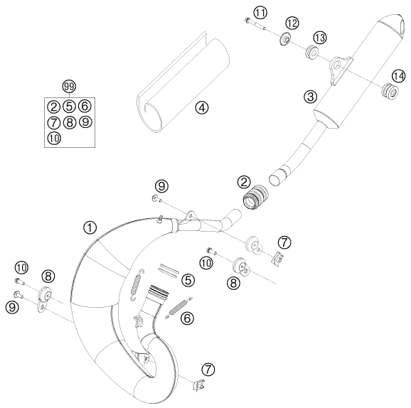 Explosionsgrafik AUSPUFFANLAGE