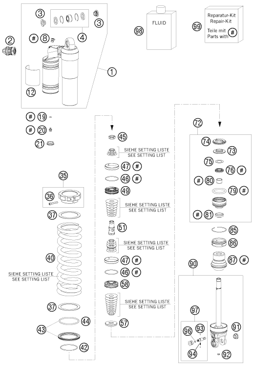 Explosionsgrafik FEDERBEIN ZERLEGT