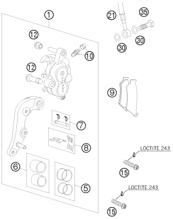 Explosionsgrafik BREMSZANGE VORNE