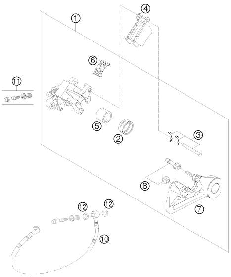 Explosionsgrafik BREMSZANGE HINTEN