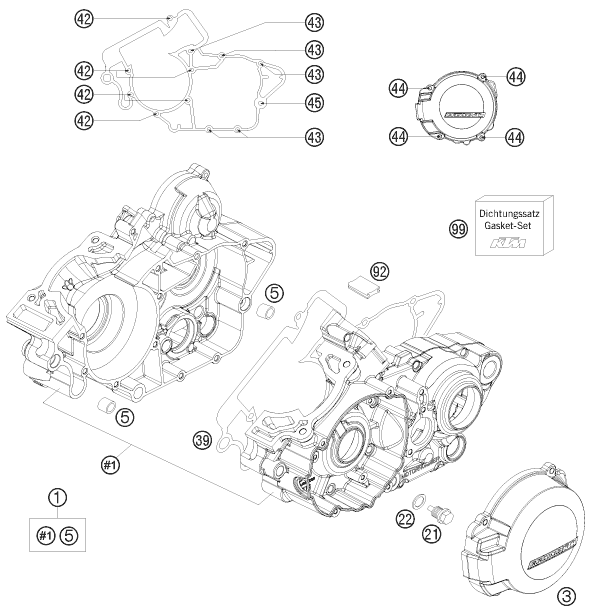 Explosionsgrafik MOTORGEHÄUSE