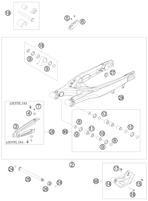 Explosionsgrafik SCHWINGARM
