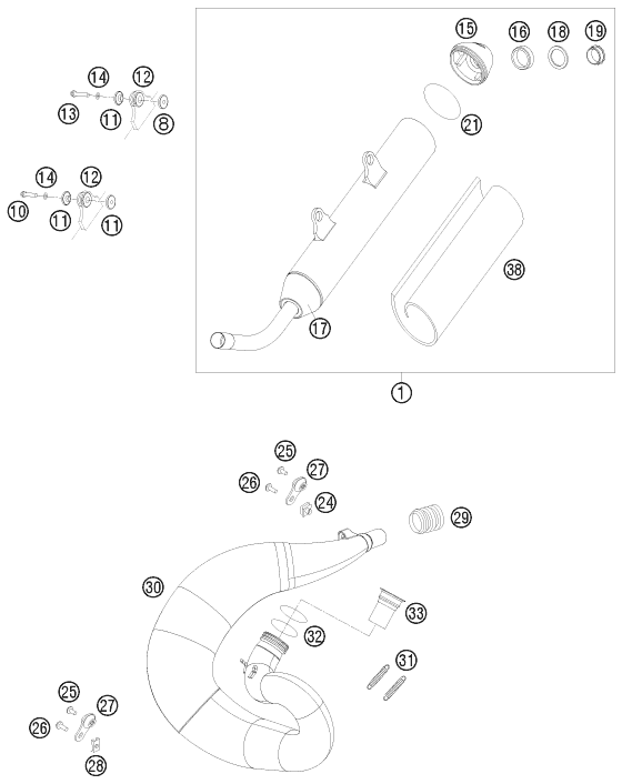 Explosionsgrafik AUSPUFFANLAGE