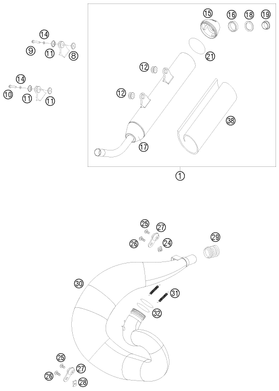 Explosionsgrafik AUSPUFFANLAGE