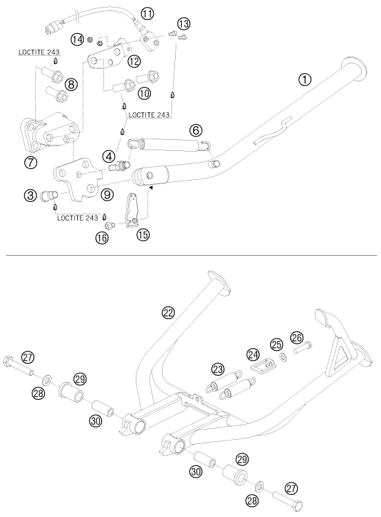 Explosionsgrafik SEITEN- / MITTELSTÄNDER