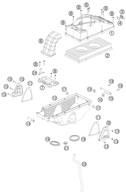 Explosionsgrafik LUFTFILTER