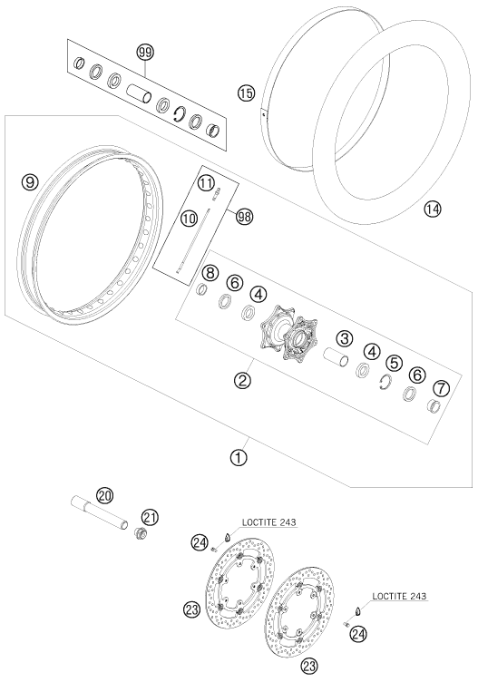 Explosionsgrafik VORDERRAD