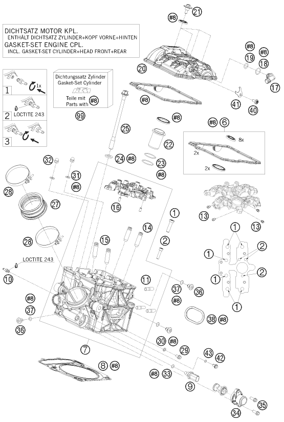 Explosionsgrafik ZYLINDERKOPF HINTEN