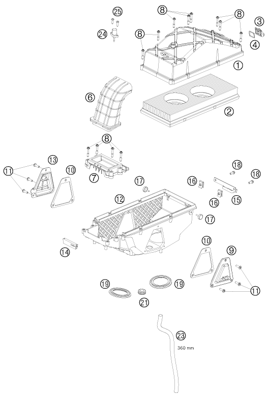 Explosionsgrafik LUFTFILTER