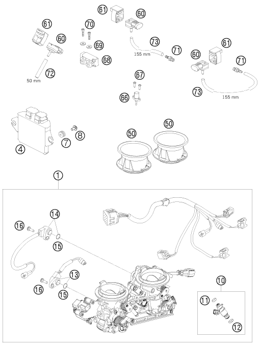 Explosionsgrafik DROSSELKLAPPEN- / DREHWALZENKÖRPER
