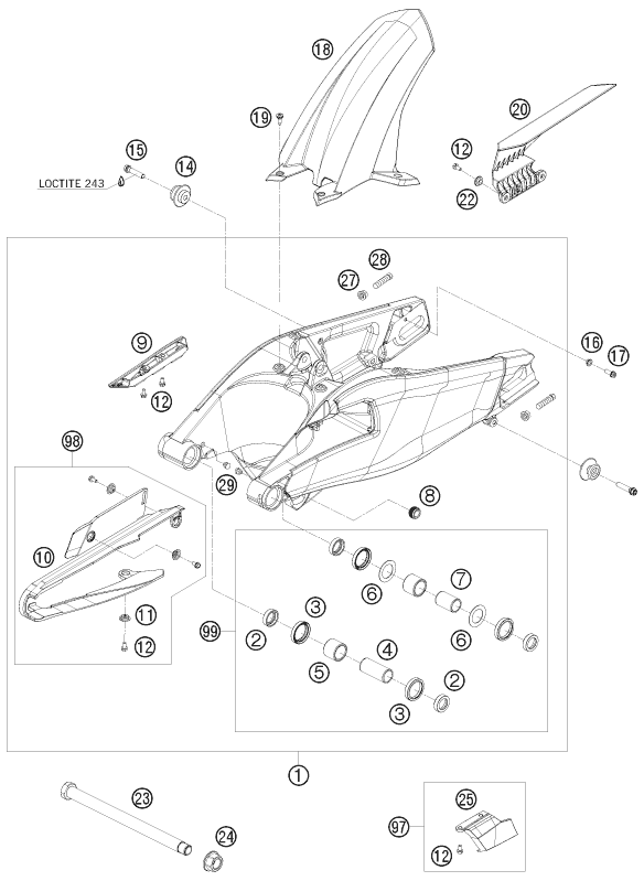 Explosionsgrafik SCHWINGARM