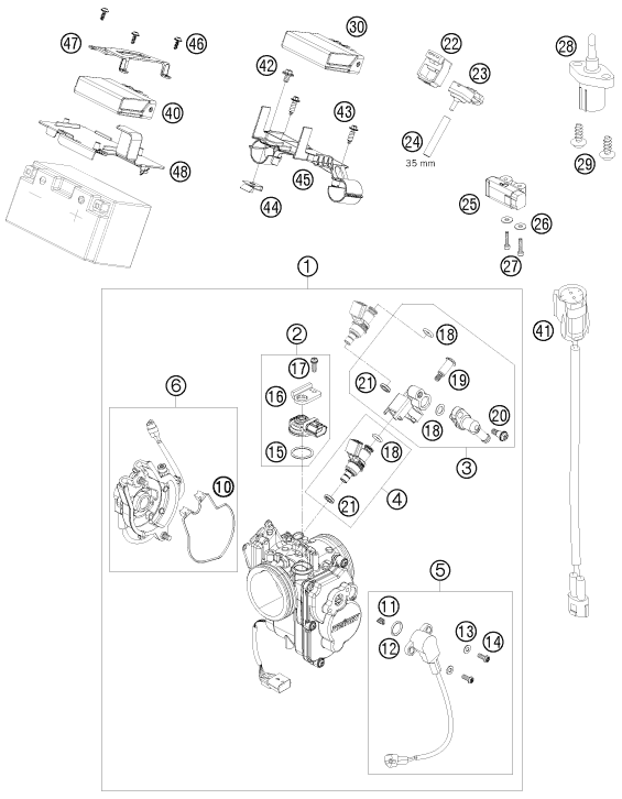 Explosionsgrafik DROSSELKLAPPEN- / DREHWALZENKÖRPER