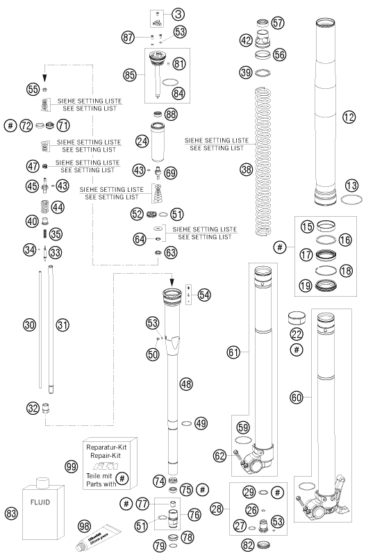 Explosionsgrafik TELEGABEL ZERLEGT
