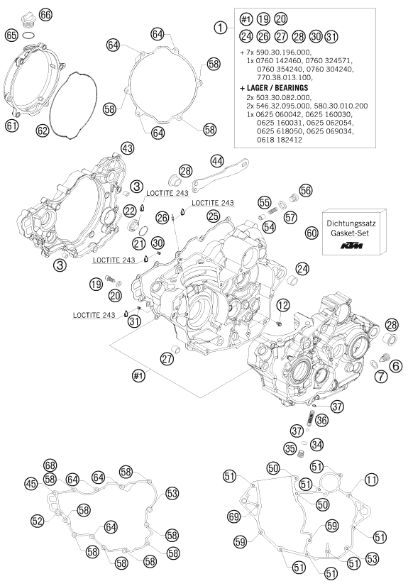 Explosionsgrafik MOTORGEHÄUSE