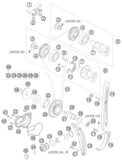Explosionsgrafik STEUERTRIEB
