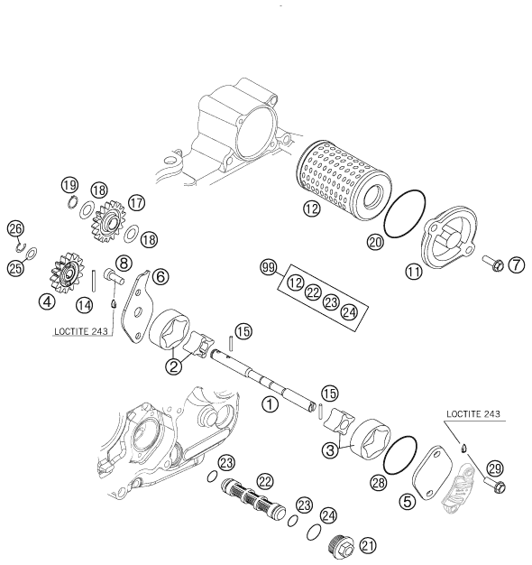 Explosionsgrafik SCHMIERSYSTEM