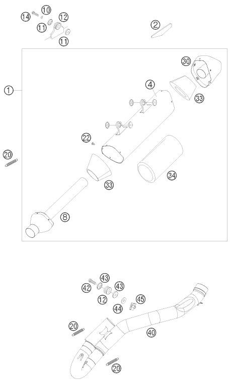 Explosionsgrafik AUSPUFFANLAGE
