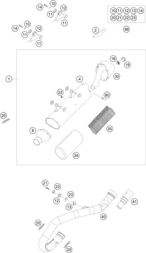 Explosionsgrafik AUSPUFFANLAGE