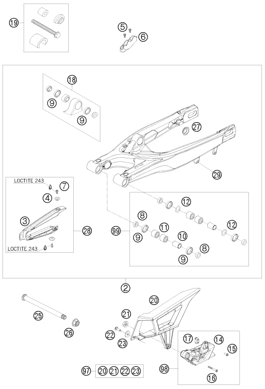 Explosionsgrafik SCHWINGARM