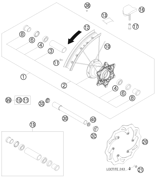 Explosionsgrafik VORDERRAD