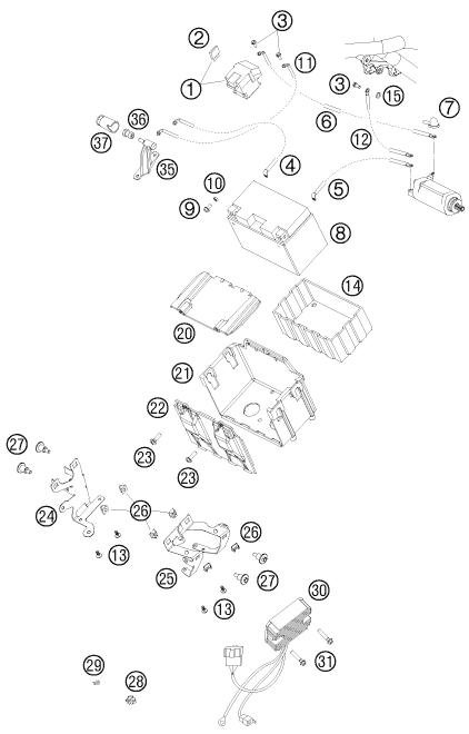 Explosionsgrafik BATTERIE