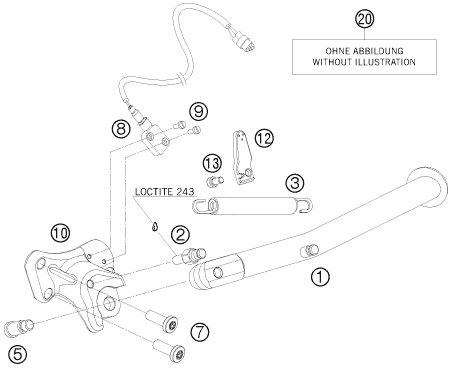 Explosionsgrafik SEITEN- / MITTELSTÄNDER