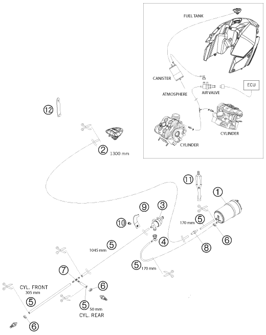 Explosionsgrafik AKTIVKOHLEFILTER