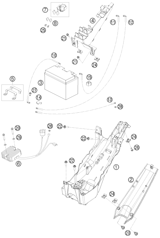 Explosionsgrafik BATTERIE