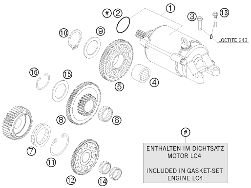 Explosionsgrafik ELEKTROSTARTER
