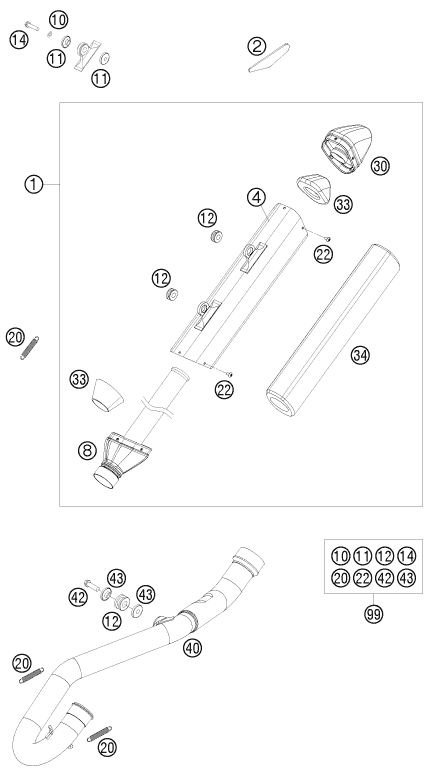 Explosionsgrafik AUSPUFFANLAGE
