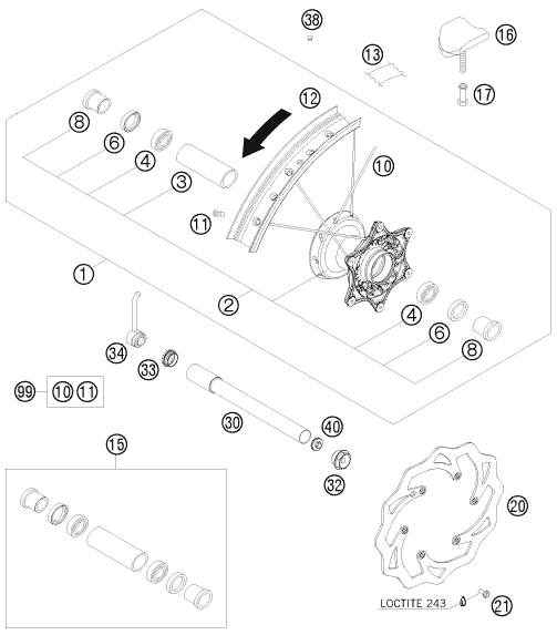 Explosionsgrafik VORDERRAD