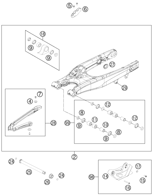 Explosionsgrafik SCHWINGARM
