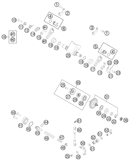Explosionsgrafik AUSLASSSTEUERUNG