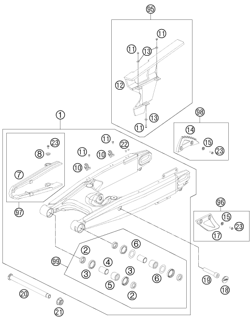 Explosionsgrafik SCHWINGARM