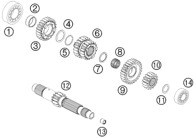 Explosionszeichnung der Baugruppe GETRIEBE I - ANTRIEBSWELLE, Position 6 ist markiert