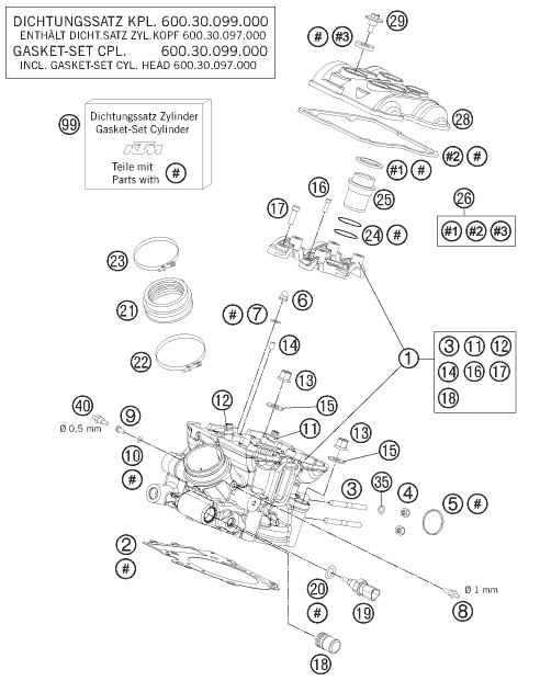 Explosionsgrafik ZYLINDERKOPF HINTEN