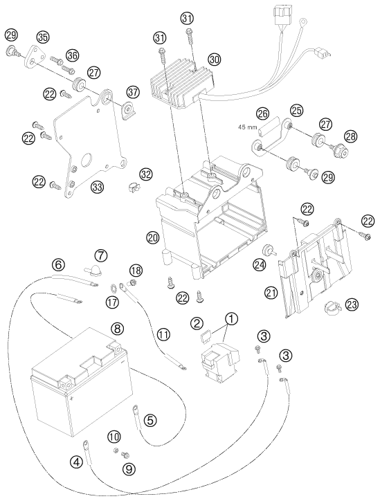 Explosionsgrafik BATTERIE